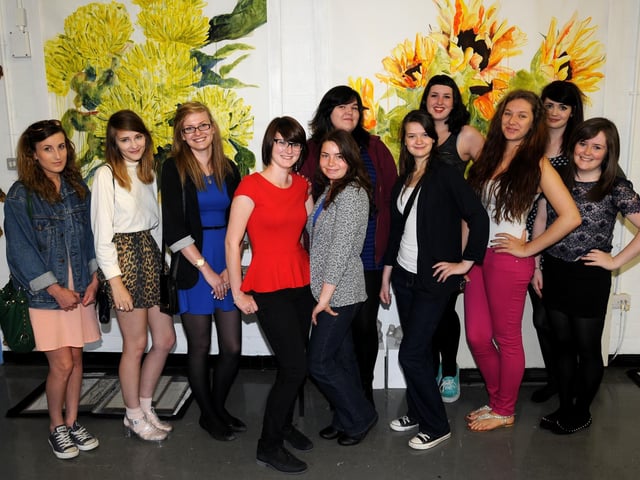 Pupils from Morecambe High School at their end of year art show.