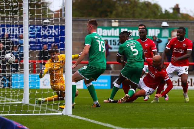 Farrend Rawson's goal gave Morecambe victory on the opening day of the season Picture: Jack Taylor
