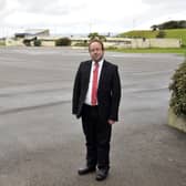 Coun Darren Clifford pictured on the site where Eden Project Morecambe will be built.