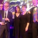 Lancaster University Library receive the Outstanding Library Team trophy at the 2022 Times Higher Education Awards.