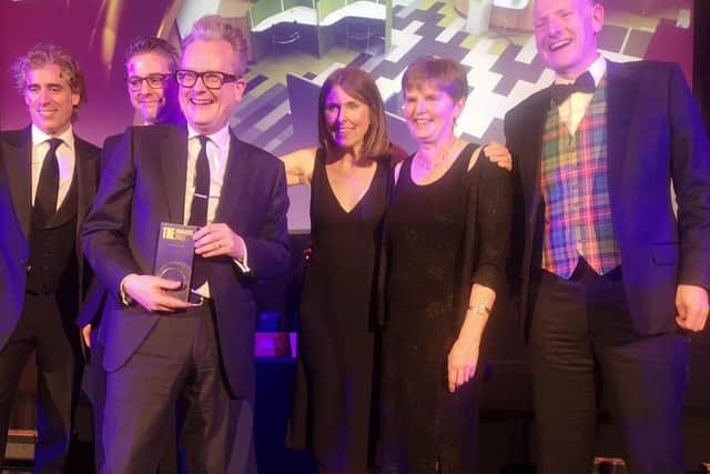 Lancaster University Library receive the Outstanding Library Team trophy at the 2022 Times Higher Education Awards.