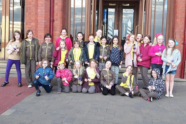 The 1st and 6th Morecambe Brownies prepare for their sleepover in Blackpool