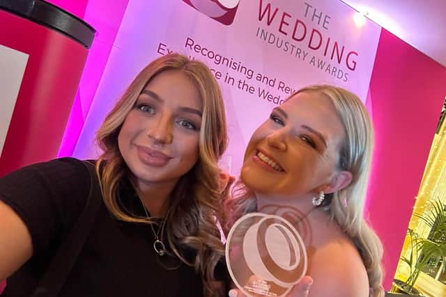 Laura Kiggins and her assistant, Paige Fox, at the Wedding Industry Awards.