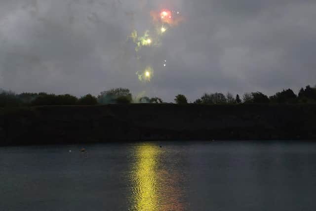 The firework finale at the CancerCare Lights on the Lake event.