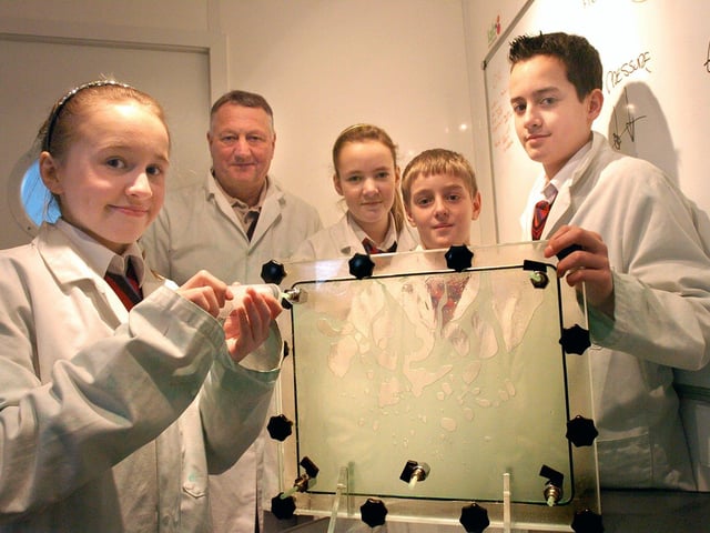 Pupils enjoy Lab in a Lorry at Morecambe High School.