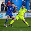 Brad Carroll, right, in action against Whitby Town. (photo: Phil Dawson)