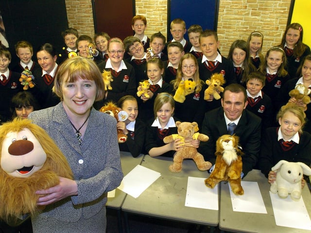 Morecambe High School class 7F teacher Mr Colin Campbell and some of their cuddly animals invited Geraldine Smith MP to come in to school to discuss their ideas for a zoo in the resort.