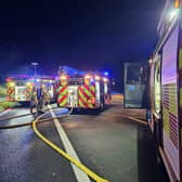 Carnforth firefighters attended the blaze on the M6.