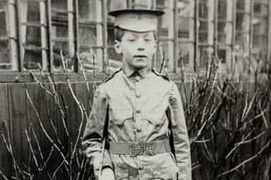 William Bull of Bull Bank, Wray, the family home. He is dressed as a soldier for the school concert in a uniform made by his mother. In the concert he sang 'It's a long way to Tipperary.' Picture courtesy of David Kenyon.