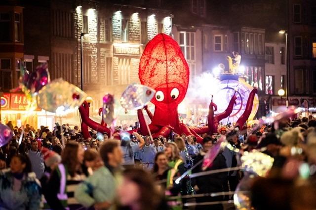 A giant drumming octopus was in the parade for Morecambe Baylight 2024.