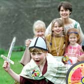 Children at Lytham CE Primary School enjoying their Viking Day. Pictured front are Craig Cameron (left) and Ben Waller, with (behind) from left, Hannah Miles, Rachel Stewart, teacher Mrs Judith Stewart and Laura Hopper