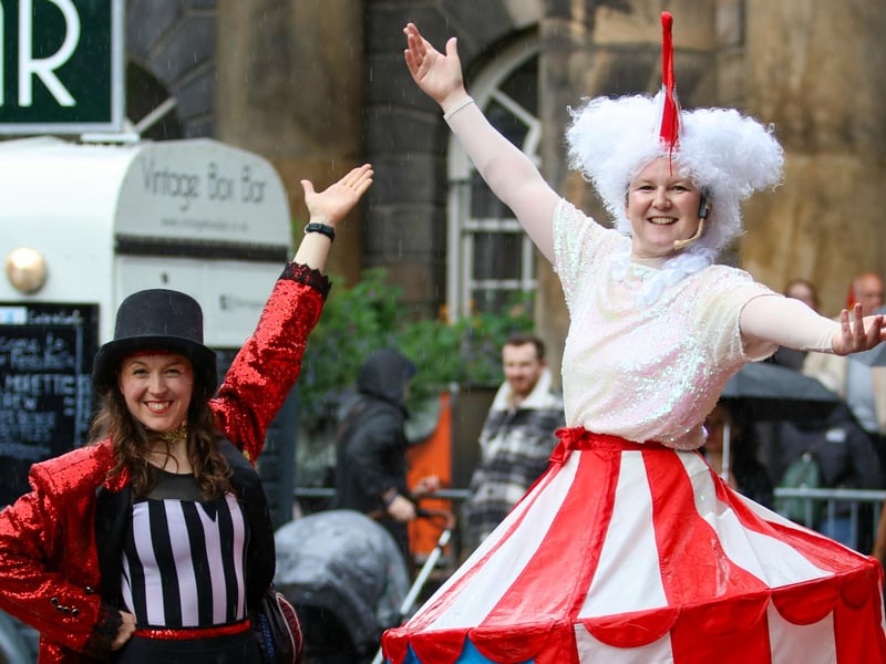 Performers in front of the crowds at Lancaster Festa Italia.