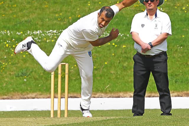 Irfan Qayyum took two wickets as Lancaster CC started the season with victory Picture: Tony North