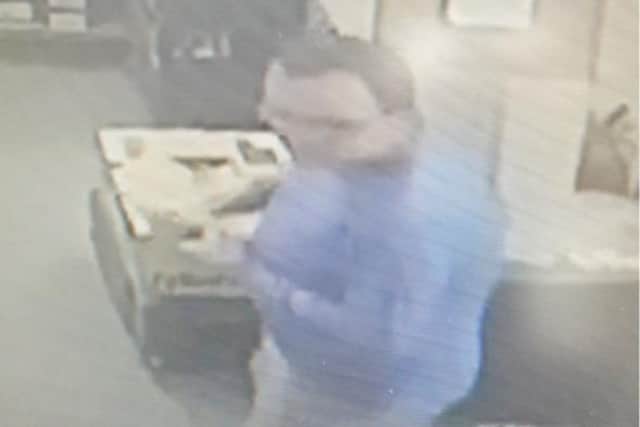 Police are looking to speak to this man about a theft from an M&S store at Forton Services (Image: Lancaster Area Police/Facebook)