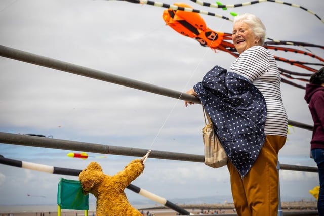A teddy was even flying his own kite at the Catch the Wind kite festival in Morecambe at the weekend. Picture by Jamie Buttershaw.