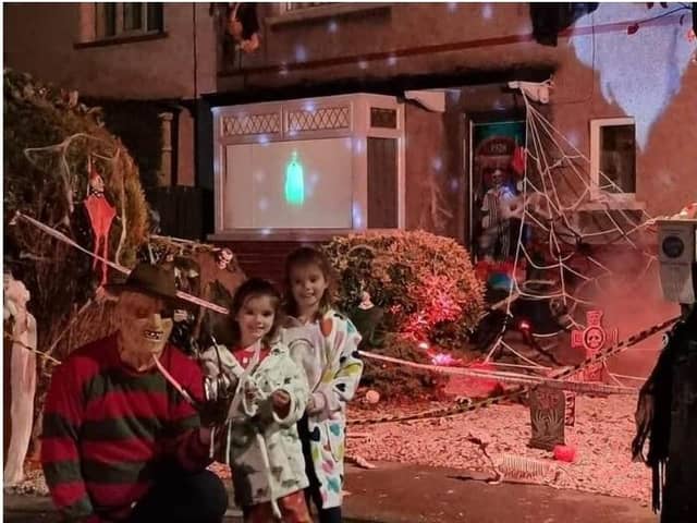The charity Halloween display was held at a house on South Road in Morecambe.