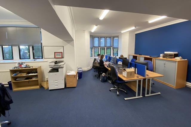 There are open plan offices at Priory Close in Lancaster.