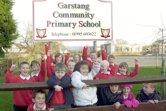 A good report... Children from Garstang CP School celebrate their school's Ofsted report