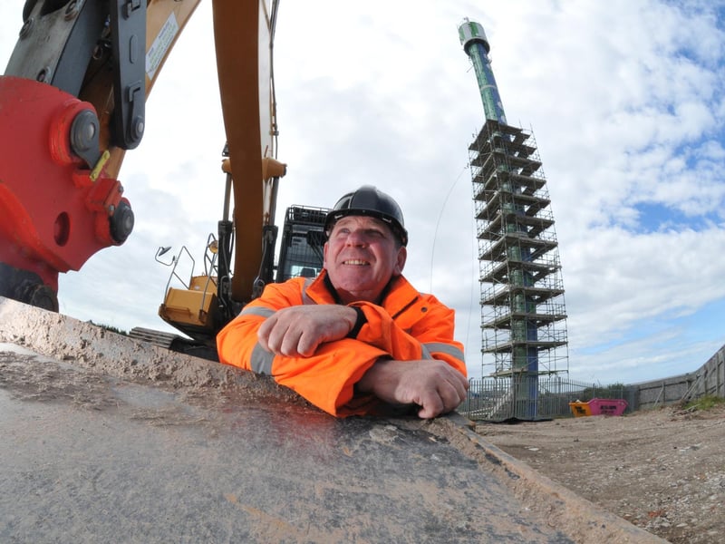 Site manager Neil Roberts as work gets under way to demolish the tower.