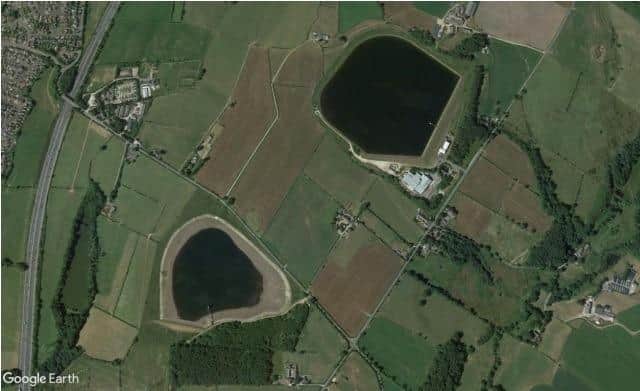 Langthwaite (top) and Blea Tarn (bottom), east of Lancaster - source Google Earth.