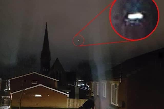 Gail Jacques caught this mysterious object flying over Preston Prison at 1.30am on Thursday, February 20. (Photo by Gail Jacques)