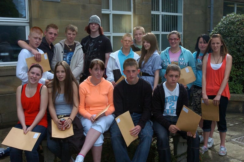 Pupils from Skerton Community High School with their GCSE results.