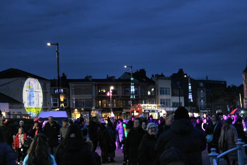 A packed promenade as families enjoyed the lights festival.