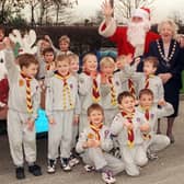The Mayor and Mayoress of Wyre, Coun Harry Taylor and Frances Taylor, joined the 1st Thornton Beavers in welcoming Santa to Farmer Parrs, Fleetwood
