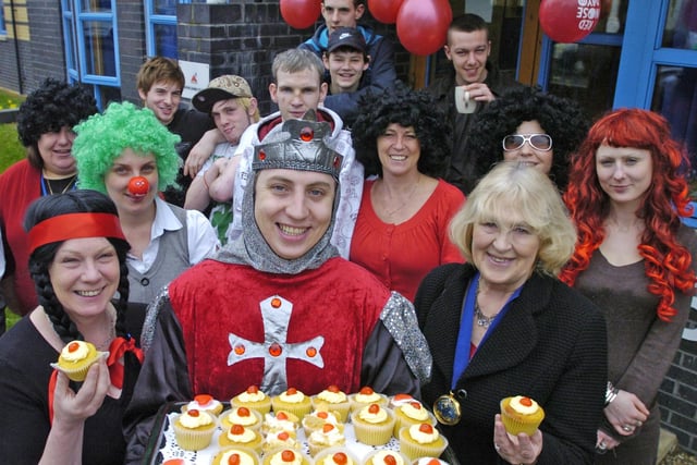 The Deputy Mayor of Lancaster in 2009, June Ashworth, visited The Foyer in Morecambe to check out their efforts for Comic Relief.