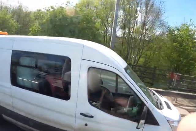 From Monday, June 13 to Sunday, June 19, police will be patrolling the M6 in unmarked HGVs to catch dangerous drivers, such as this van driver who was caught talking on his phone