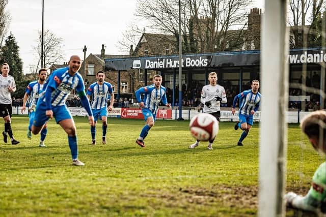 Sam Bailey saw this late penalty for Lancaster saved Photo: MICHAEL PORTER PHOTOGRAPHY