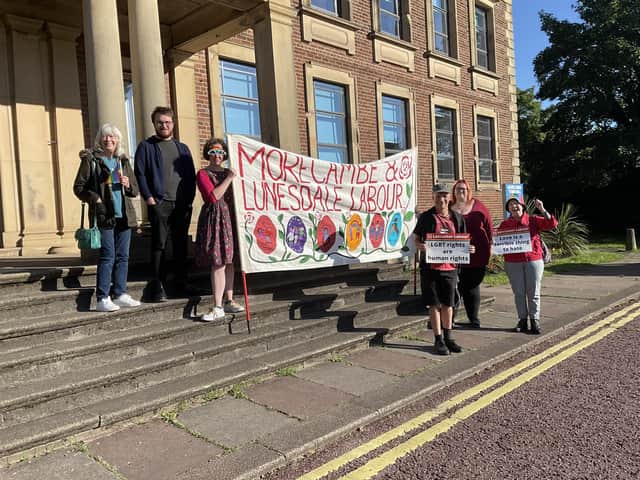 Members of the local Labour Party picketed Morecambe Town Council meeting on Thursday night.