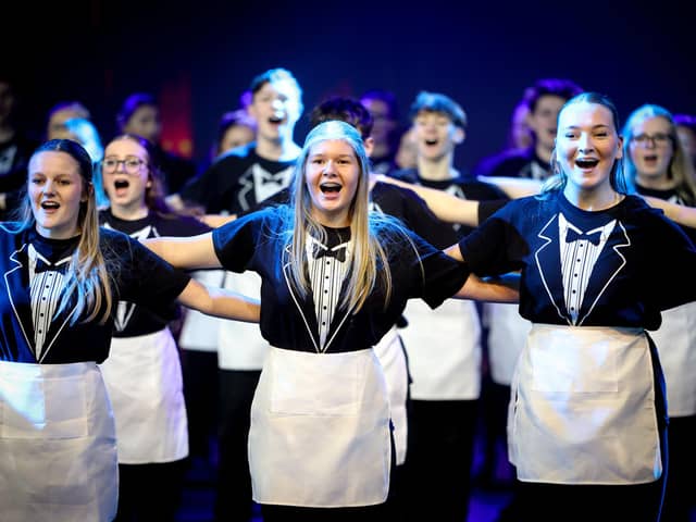 Stagecoach Kendal and Lancaster students on stage at Disneyland Paris.