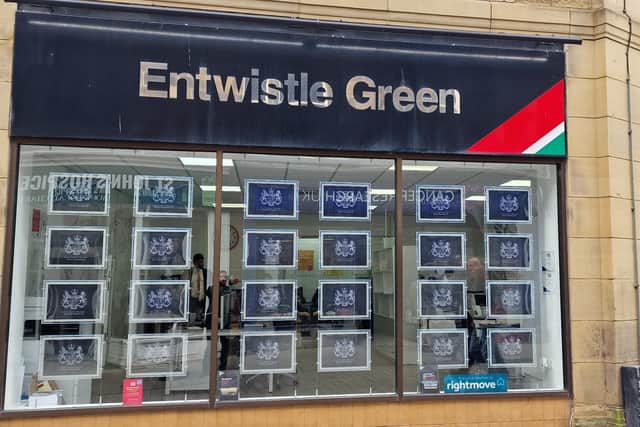 Entwistle Green estate agency in Lancaster city centre has created a window display paying tribute to the Queen. Picture by Josh Brandwood.