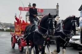 Thwaites Shire Horses and Father Christmas on his sleigh will be at the Heysham village Christmas markets on Sunday.