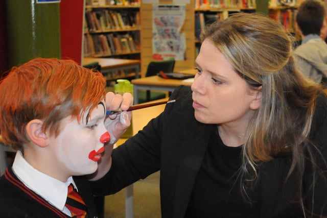Face painting raised money for Comic Relief at Morecambe High School in 2015.