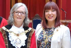 Mayor of Lancaster, Coun Joyce Pritchard, with Mayoress Amanda McGartland.