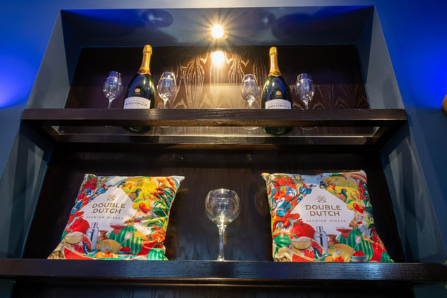 Champagne bottles and glasses on display at Vino's Wine Bar & Restaurant on North Road in Lancaster City Centre. Photo: Kelvin Stuttard