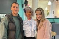 Helen Skelton (right) and Gorka Marquez with Laura Sandham at The Storey in Lancaster.