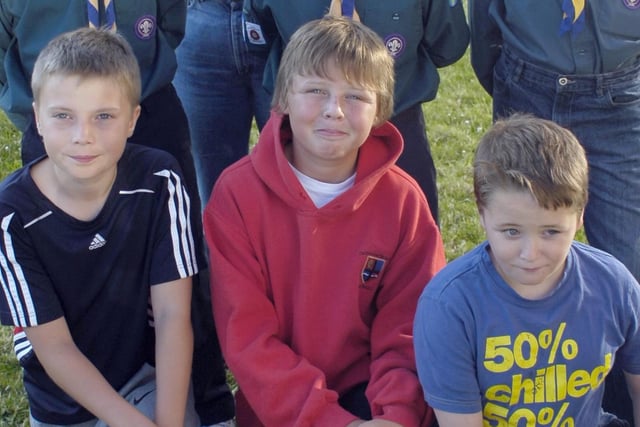 Members of the 16th Fleetwood Scout Group's Cubs, Scouts and Beavers. Pictured (left to right): Joshua MacDonald, Adam Trott and Fraser Brennan