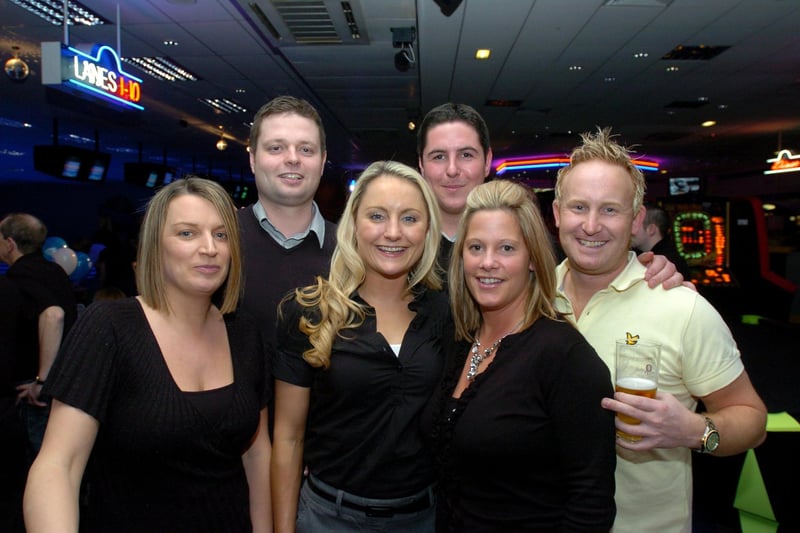 The Burton Mortgage Services, and Fisher and Co team at a CancerCare ten pin bowling event. From left: Rebecca Grant, Lee Fisher, Melissa Burton, Michael Burton, Angela Fletcher and James Fletcher.