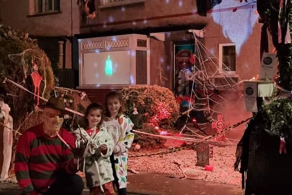 A charity Halloween display is being held at a house on South Road in Morecambe.
