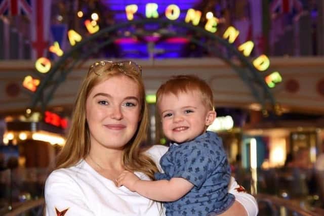 Katie Beattie with her nephew Alfie Rhodes. Family photo.