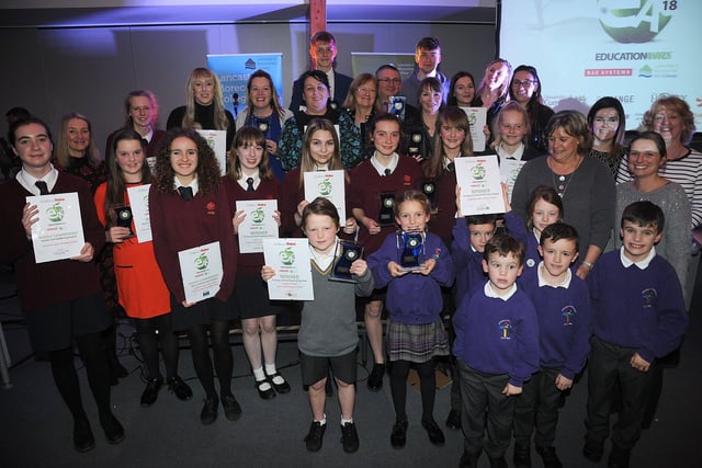 The Lancaster Guardian and Morecambe Visitor Education Awards 2018 award winners, at Lancaster and Morecambe College.