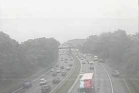 A crash closed a lane on the M6 northbound near Carnforth (Credit: National Highways)