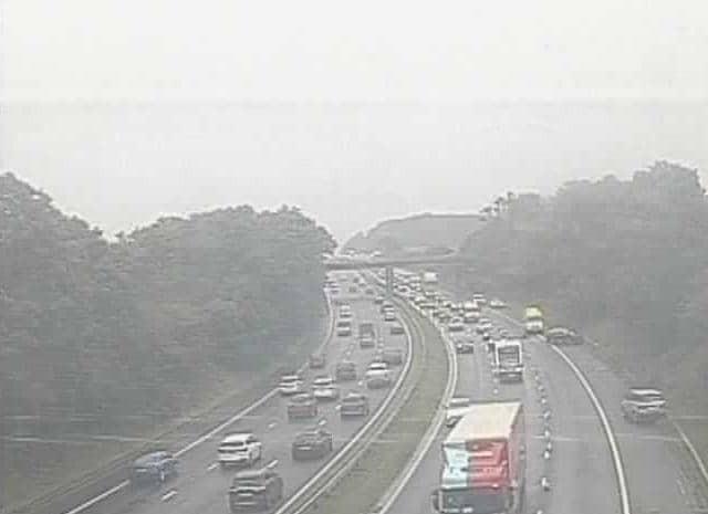 A crash closed a lane on the M6 northbound near Carnforth (Credit: National Highways)