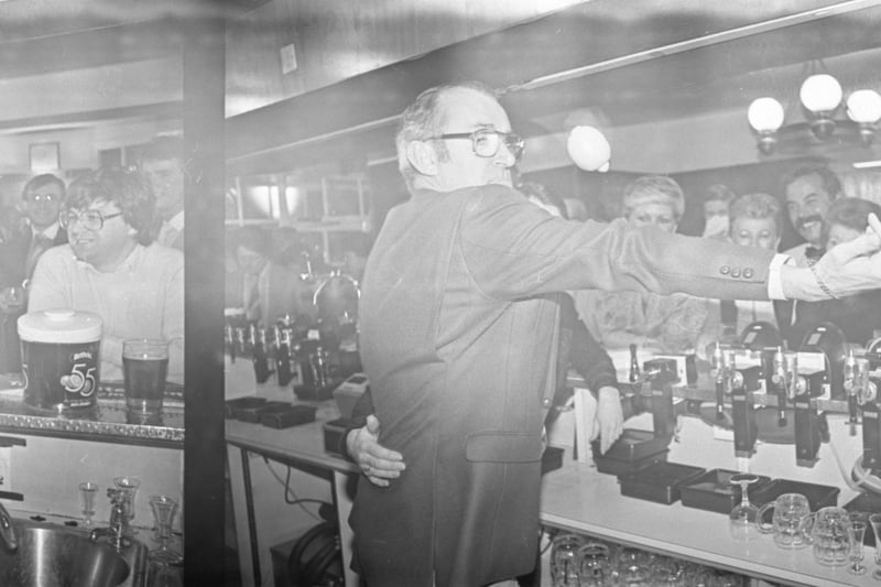 Comedian Jim Bowen was in high spirits when he opened the new Alf's Bar at Greendales County Club in Heysham.