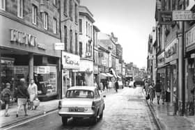 A busy Penny Street in the 1960s, prior to pedestrianisation. Photo courtesy of Andrew Reilly, Lancaster Past & Present.