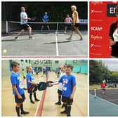 Below are pickleball players in action in and around the county