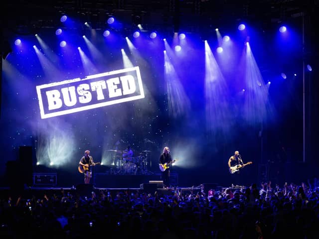 Busted perform at the Highest Point Festival at Williamson Park in Lancaster.